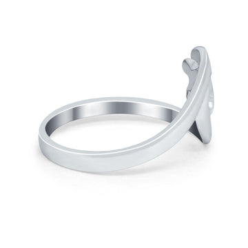 Summer Turtle Wave Ring Band Lab Created Blue Opal Round 925 Sterling Silver